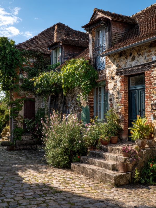 charming barbizon village: a picturesque countryside scene captured in the style of classic painters
